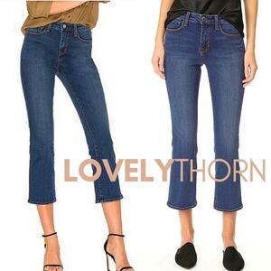 L'AGENCE // serena high rise crop baby flare jeans in azul